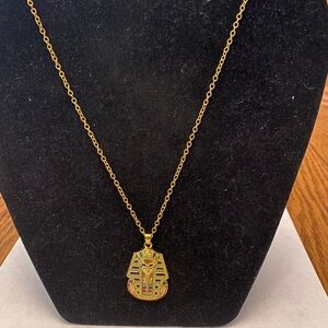 Gold Pharaoh Pendant Necklace